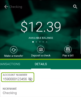 Account Number Revealed on Mobile