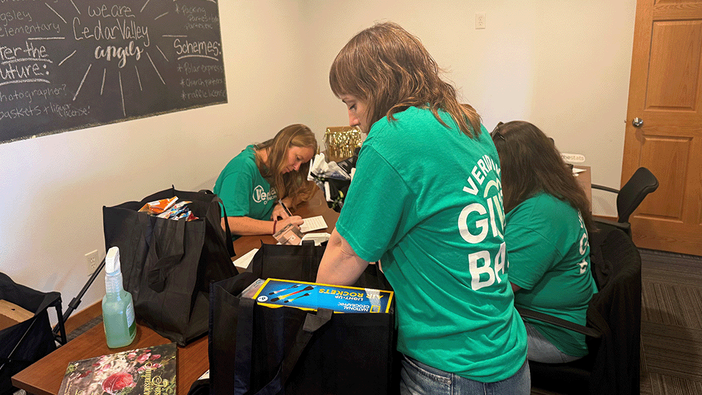 Veridian volunteers participate in a service event.